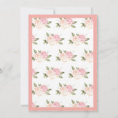 Romantic Pink Flowers Script Weddenschap Save The Date (Achterkant)