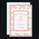 Romantic Pink Flowers Script Weddenschap Save The Date<br><div class="desc">Hoe lief en mooi is dit "sparen de datum"? Het is prachtig. Dit , delicate ouderwetse patroon en roze zijn voor de eenvoudige maar verfijnde vrouw. Dit patroon heeft metgezelpunten in "Design Beladora" die kunnen worden gemengd of worden aangepast. Ik hou ervan patronen te mengen. Daarom gaf ik jullie deze...</div>
