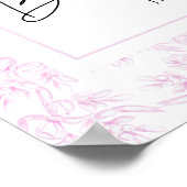 Romantic Pink French Girl Welcome Baby shower Poster (Hoek)