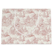 Romantic Pink French Toile Countryside Pattern (5) Groot Cadeauzakje (Voorkant)