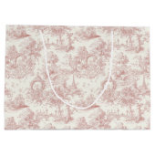 Romantic Pink French Toile Countryside Pattern (5) Groot Cadeauzakje (Achterkant)