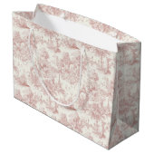 Romantic Pink French Toile Countryside Pattern (5) Groot Cadeauzakje (Achterkant Gekanteld)