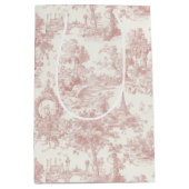 Romantic Pink French Toile Countryside Pattern (5) Medium Cadeauzakje (Voorkant)