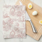 Romantic Pink French Toile Countryside Pattern (5) Theedoek (Quarter Fold)