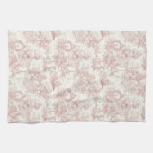Romantic Pink French Toile Countryside Pattern (5) Theedoek (Horizontaal)
