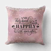 Romantic Pink Glitter Wedding Love Quote Kussen (Voorkant)