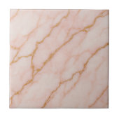 Romantic Pink & Gold Marble Effect Ceramic Tile Tegeltje (Voorkant)