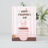 Romantic Pink Graffiti Love Cup Valentijnsdag Kaart (Staand voorkant)