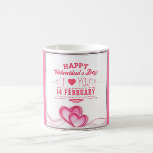Romantic Pink Happy Valentines Day Koffiemok