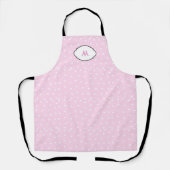 Romantic Pink Heart Apron with Initial Schort (Voorkant)