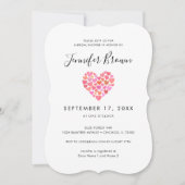 Romantic Pink Heart Bridal Shower Kaart (Voorkant)