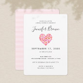 Romantic Pink Heart Bridal Shower Kaart