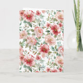 Romantic Pink Heart Flower Valentine's Day Love Kaart (Achterkant)