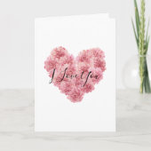 Romantic Pink Heart Flower Valentine's Day Love Kaart (Voorkant)