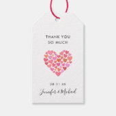 Romantic Pink Heart Gift Label Cadeaulabel (Voorkant)