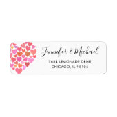 Romantic Pink Heart Return Label (Voorkant)