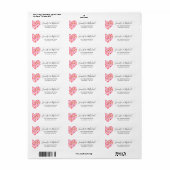 Romantic Pink Heart Return Label (Full Sheet)