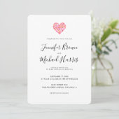 Romantic Pink Heart Wedding Kaart (Staand voorkant)