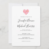 Romantic Pink Heart Wedding Kaart (Voorkant)