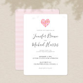 Romantic Pink Heart Wedding Kaart