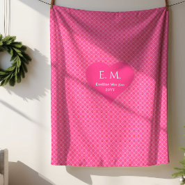 Romantic Pink Hearts I Love You Gift Blanket Sherpa Deken