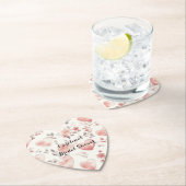 Romantic Pink Hearts Roses Floral Bridal Shower Kartonnen Onderzetters (Insitu)