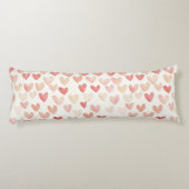 Romantic Pink Hearts Roses Floral Lichaamskussen (Achterkant)