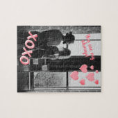 Romantic Pink Hearts XOXO 2 Foto Valentijn Legpuzzel (Horizontaal)