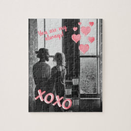 Romantic Pink Hearts XOXO 2 Foto Valentijn Legpuzzel