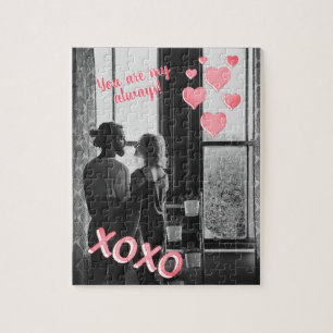 Romantic Pink Hearts XOXO 2 Foto Valentijn Legpuzzel