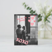 Romantic Pink Hearts XOXO Foto Valentijn Briefkaar Briefkaart (Staand voorkant)