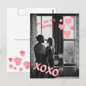 Romantic Pink Hearts XOXO Foto Valentijn Briefkaar Briefkaart (Voorkant / Achterkant)