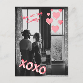 Romantic Pink Hearts XOXO Foto Valentijn Briefkaar Briefkaart