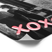 Romantic Pink Hearts XOXO Foto Valentijn Poster (Hoek)