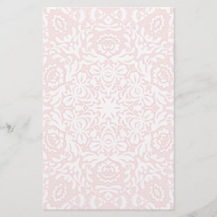 Romantic Pink Lace Floral Stationery Briefpapier