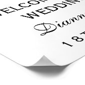 Romantic Pink Magnolia Floral Weddenschap Welkom Poster (Hoek)