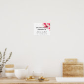 Romantic Pink Magnolia Floral Weddenschap Welkom Poster (Keuken)