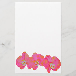 Romantic Pink Orchid waterverf schilderij Briefpapier