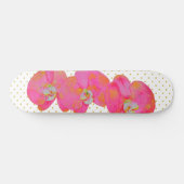 Romantic Pink Orchid waterverf schilderij Persoonlijk Skateboard (Horizontaal)