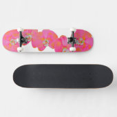 Romantic Pink Orchid waterverf schilderij Skateboard (Horizontaal)