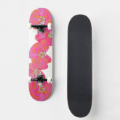 Romantic Pink Orchid waterverf schilderij Skateboard (Voorkant)