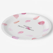 Romantic Pink Peach Rose Petals Bridal Shower Papieren Bordje (Gekanteld)
