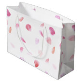 Romantic Pink Peach Rose Petals Floral Groot Cadeauzakje (Achterkant Gekanteld)