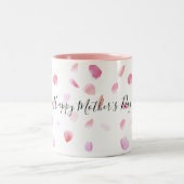 Romantic Pink Peach Rose Petals Floral Tweekleurige Koffiemok (Center)