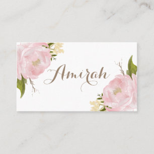 Romantic Pink Peonies met grote, doe-het-zelfkaart Plaatskaartje