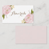 Romantic Pink Peonies met grote, doe-het-zelfkaart Plaatskaartje (Voorkant / Achterkant)