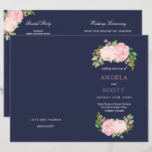 Romantic Pink Peonies Wedding Programs (Voorkant / Achterkant)