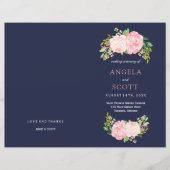 Romantic Pink Peonies Wedding Programs (Voorkant)