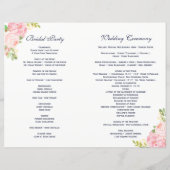 Romantic Pink Peonies Wedding Programs (Achterkant)