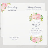Romantic Pink Peonies Wedding Programs (Voorkant / Achterkant)